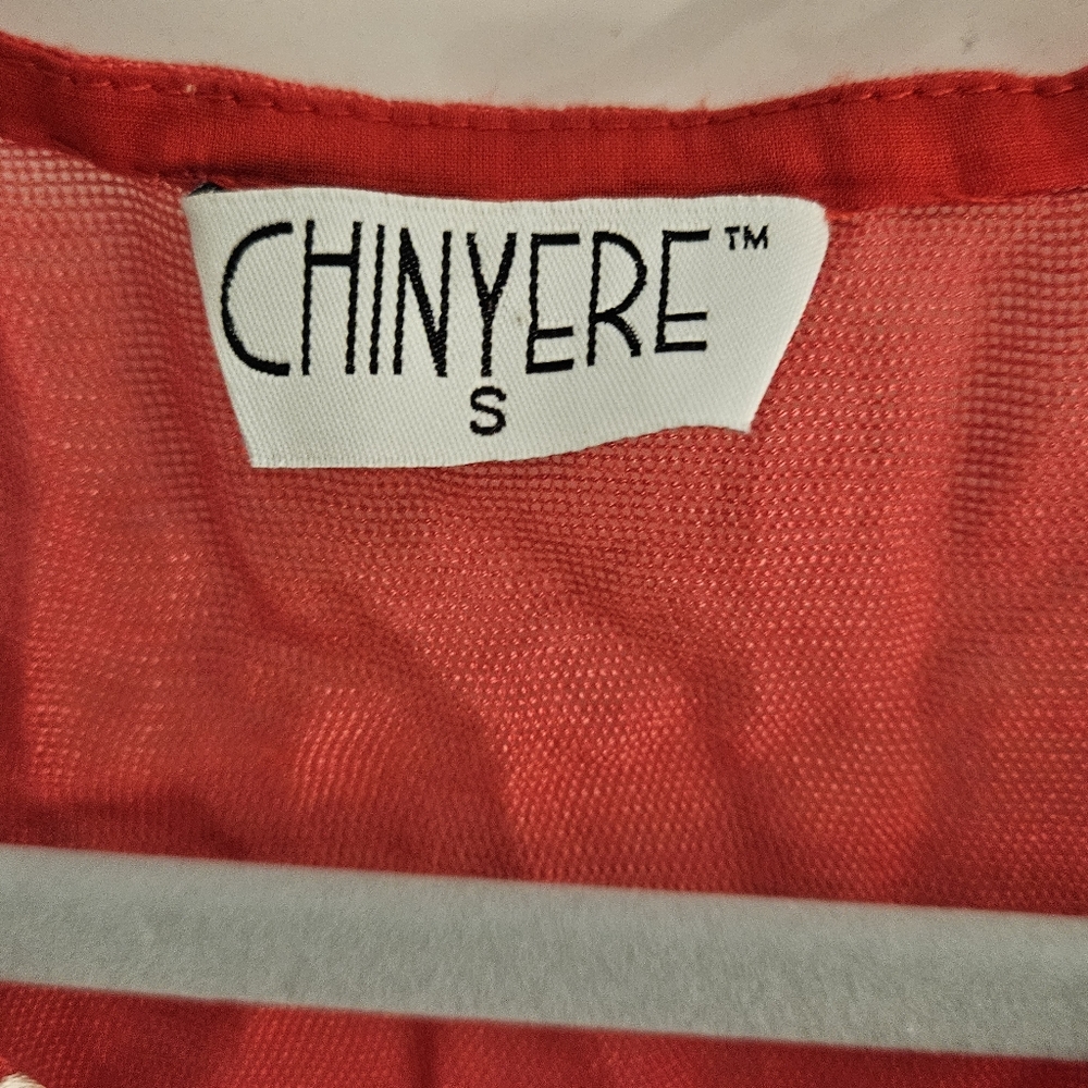 Chinyere Ruby Red Embroidered Tunic/Cardigan With… - image 8